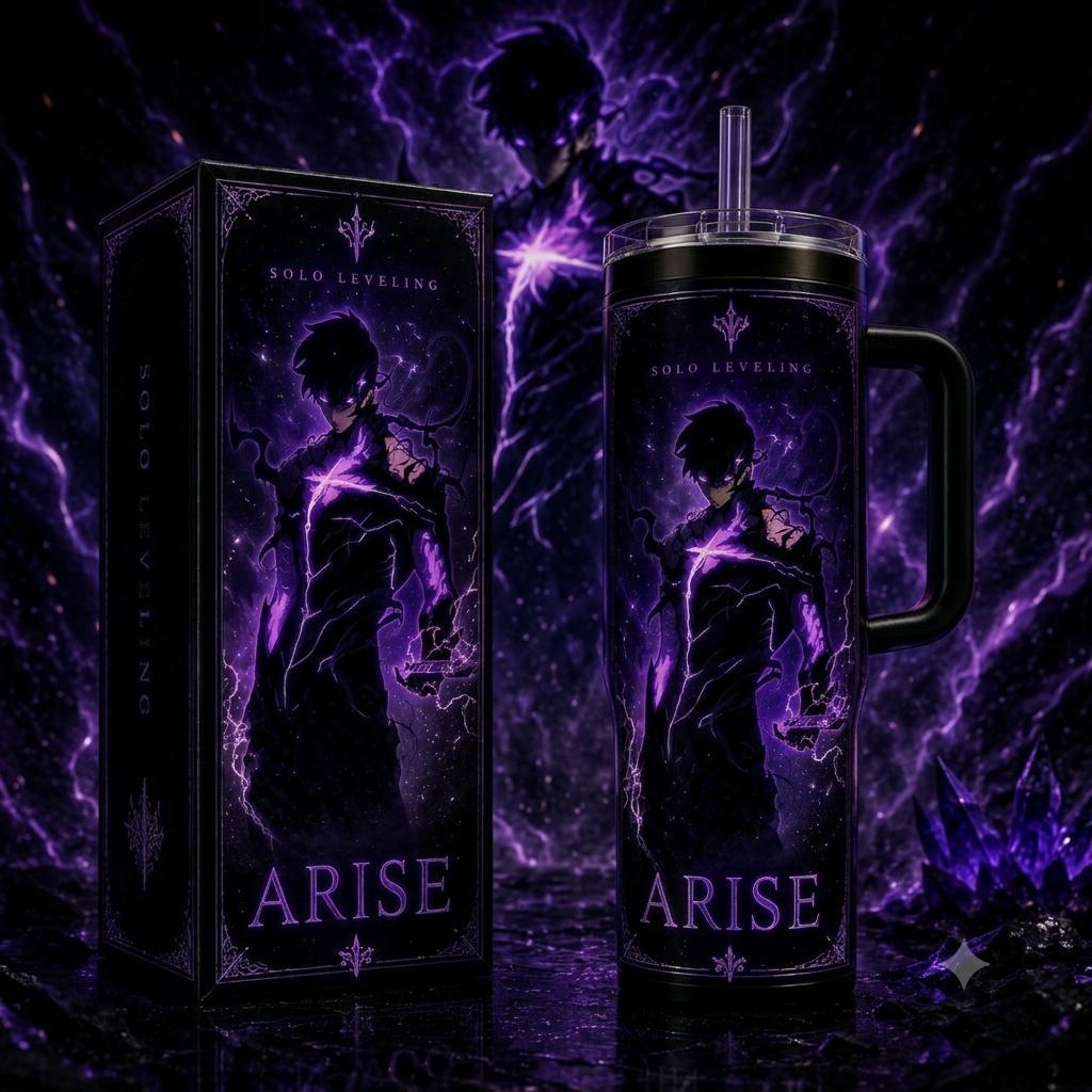 (Normal White Box) Tumbler 40oz - Sung Jin Woo Anime Solo Leveling
