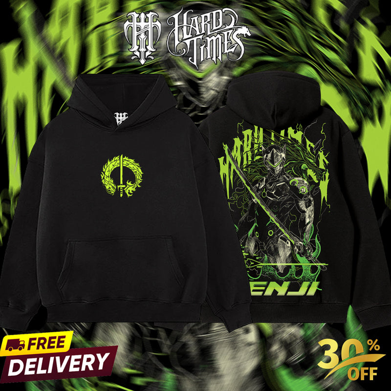 HardTimesClothing - Genji Overwatch, Blizzard Collection Game Oversized Washed Tee Acid Washed Lightweight TSHIRT, Gift for him her Clothes Cotton