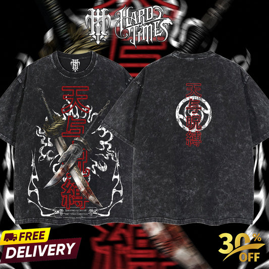 HardTimesClothing Maki Zenin x Toji weapon Jujutsu Kaisen Season 3 2026 Retro Vintage Unisex Oversize Anime Manga Acid Washed Heavyweight Cotton T-shirt, Anime Merch, Gift For Anime Fan. Menswear Oversized