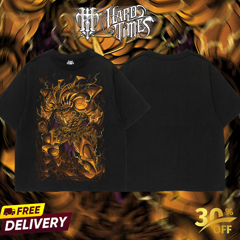 HardTimeClothing - Exodia God YugiOh Vintage Unisex Oversize Anime Manga Washed Heavyweight Cotton T-shirt, Gift For Anime Fan