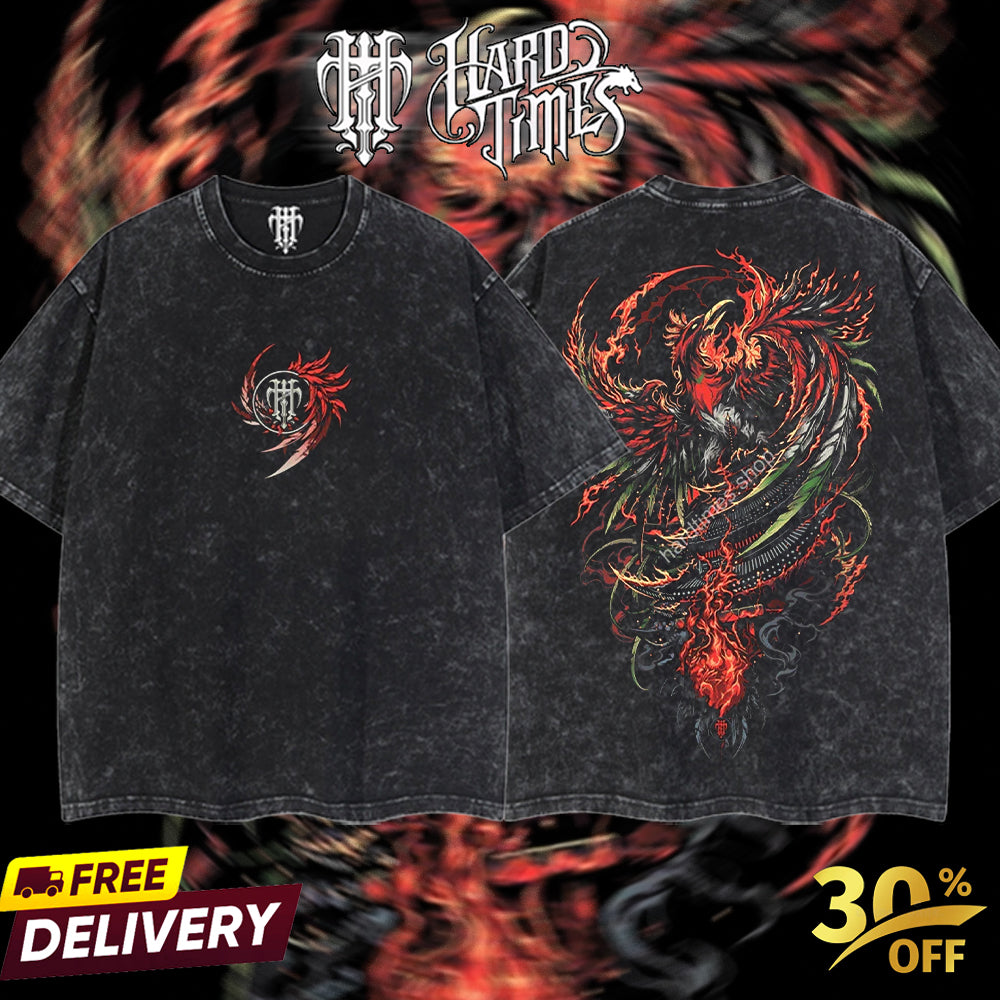 HardTimeClothing - Ho-oh Guardian of the sky Pokemon Retro Vintage Unisex Oversize Anime Manga Acid Washed Heavyweight Cotton T-shirt, Anime Merch, Gift For Anime Fan. Clothes Oversized (Copy)
