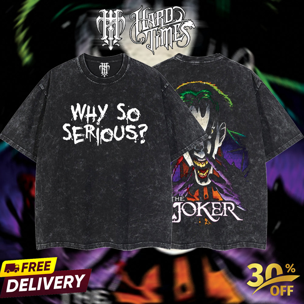 HardTimesClothing - Joker DC Retro Limited Vintage, Collection Movie Oversized Washed Tee Acid Washed Lightweight TSHIRT, Gift for him her Clothes Cotton (Copy)