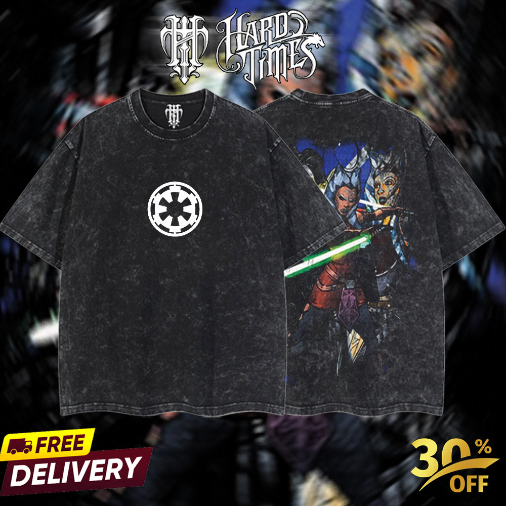 HardTimesClothing - Ahsoka Tano Galactic Republic Starwar Retro Limited Vintage, Collection Movie Oversized Washed Tee Acid Washed Lightweight TSHIRT, Gift for him her Clothes Cotton Superhero, Super villain. (Copy) (Copy)