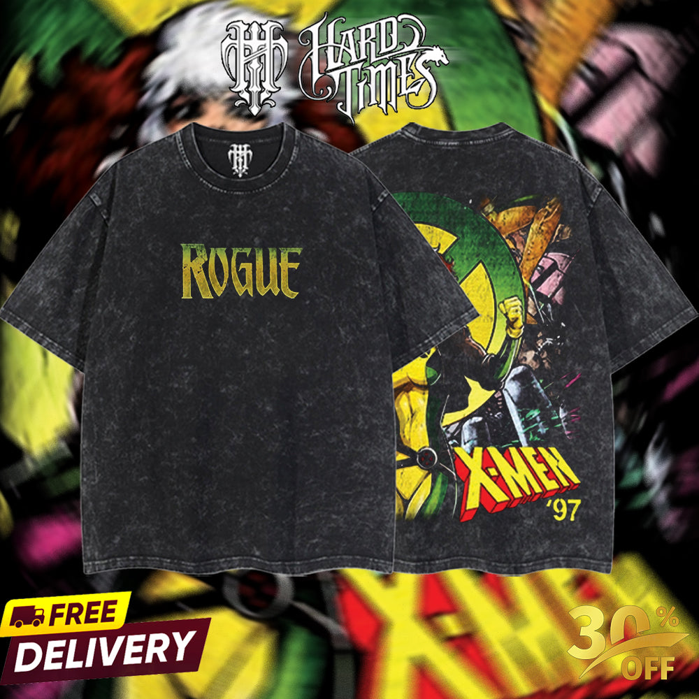 HardTimesClothing - Rogue X-men Marvel Retro Limited Vintage, Collection Movie Oversized Washed Tee Acid Washed Lightweight TSHIRT, Gift for him her Clothes Cotton Superhero, Super villain. (Copy) (Copy) (Copy) (Copy) (Copy) (Copy)