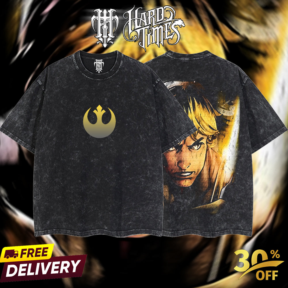 HardTimesClothing - Luke Skywalker Rebel Alliance Starwar Retro Limited Vintage, Collection Movie Oversized Washed Tee Acid Washed Lightweight TSHIRT, Gift for him her Clothes Cotton Superhero, Super villain. (Copy) (Copy) (Copy) (Copy) (Copy) (Copy)