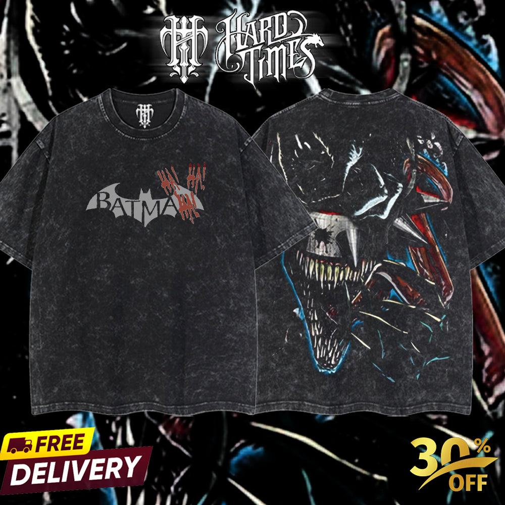 HardTimesClothing - Batman Haha DC Retro Limited Vintage, Collection Movie Oversized Washed Tee Acid Washed Lightweight TSHIRT, Gift for him her Clothes Cotton Superhero, Super villain. (Copy) (Copy) (Copy) (Copy) (Copy) (Copy)