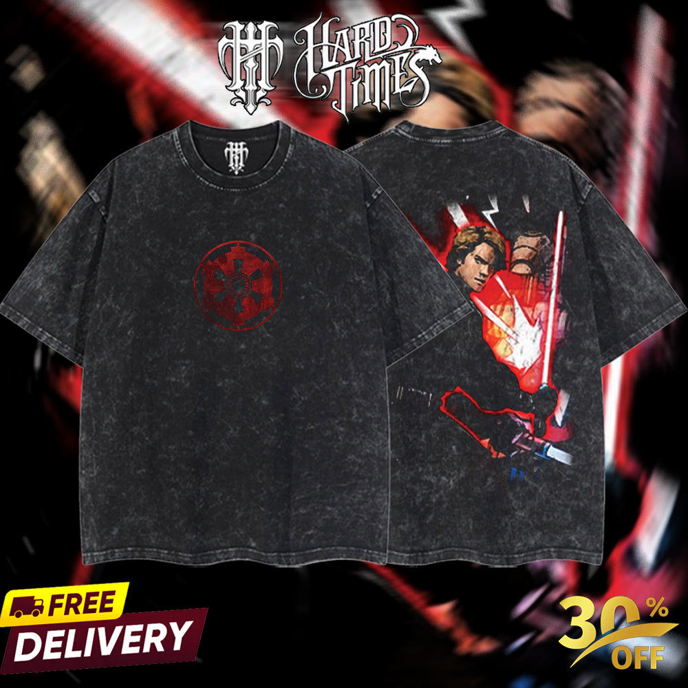 HardTimesClothing - Anakin Skywalker Galactic Empire Starwar Retro Limited Vintage, Collection Movie Oversized Washed Tee Acid Washed Lightweight TSHIRT, Gift for him her Clothes Cotton Superhero, Super villain.