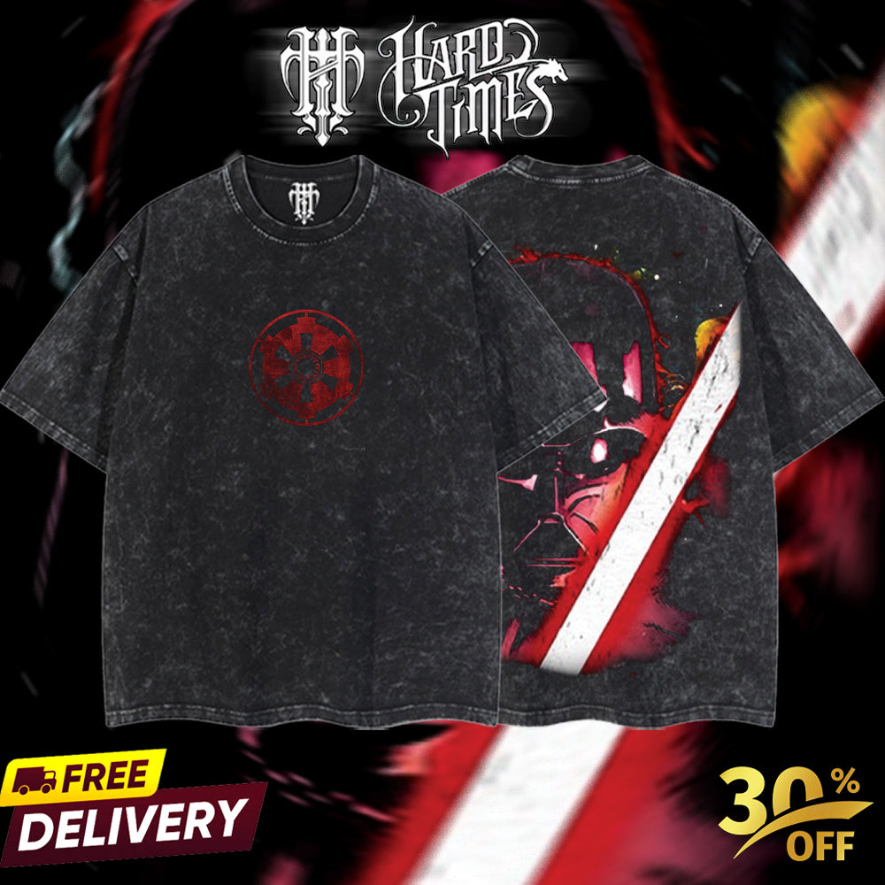 HardTimesClothing - Darth Vader Galactic Empire Starwar Retro Limited Vintage, Collection Movie Oversized Washed Tee Acid Washed Lightweight TSHIRT, Gift for him her Clothes Cotton Superhero, Super villain. (Copy) (Copy) (Copy) (Copy)