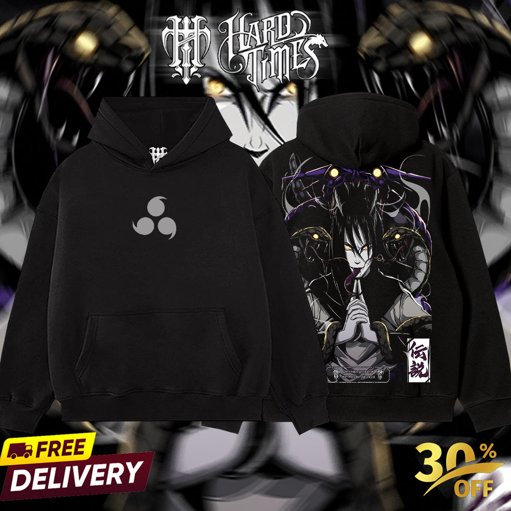 HardTimesClothing - Orochimaru Sannin Naruto Anime Limited Edition Death Reaper Seal Double Printed Oversize Lightweight Acid Washed Hoodie, graphic hoodies men streetwear (Copy) (Copy)