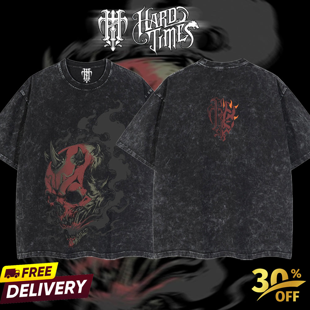 HardTimesClothing - Darth Maul Sith Order Starwar Retro Limited Vintage, Collection Movie Oversized Washed Tee Acid Washed Lightweight TSHIRT, Gift for him her Clothes Cotton Superhero, Super villain. (