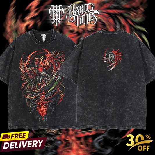 HardTimeClothing - Ho-oh Guardian of the sky Pokemon Retro Vintage Unisex Oversize Anime Manga Acid Washed Heavyweight Cotton T-shirt, Anime Merch, Gift For Anime Fan. Clothes Oversized (Copy)