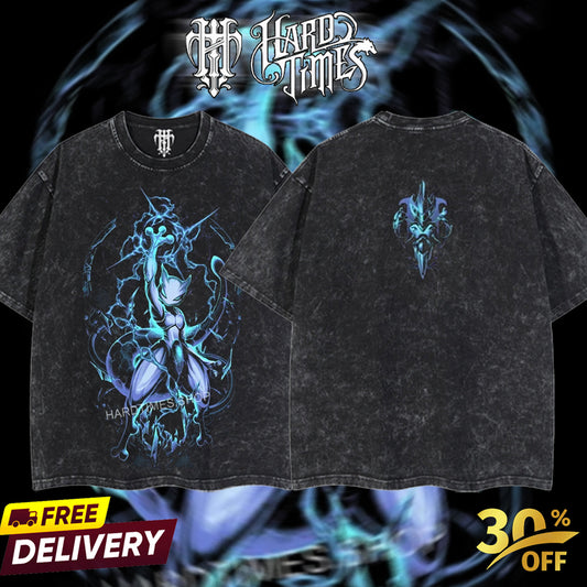 HardTimeClothing - Meotwo Pokemon Retro Vintage Unisex Oversize Anime Manga Acid Washed Heavyweight Cotton T-shirt, Anime Merch, Gift For Anime Fan. Clothes Oversized